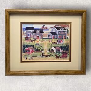 Charles Wysocki "Westcott's Black Cherry Harbor" New FRAMED Art Americana Rural